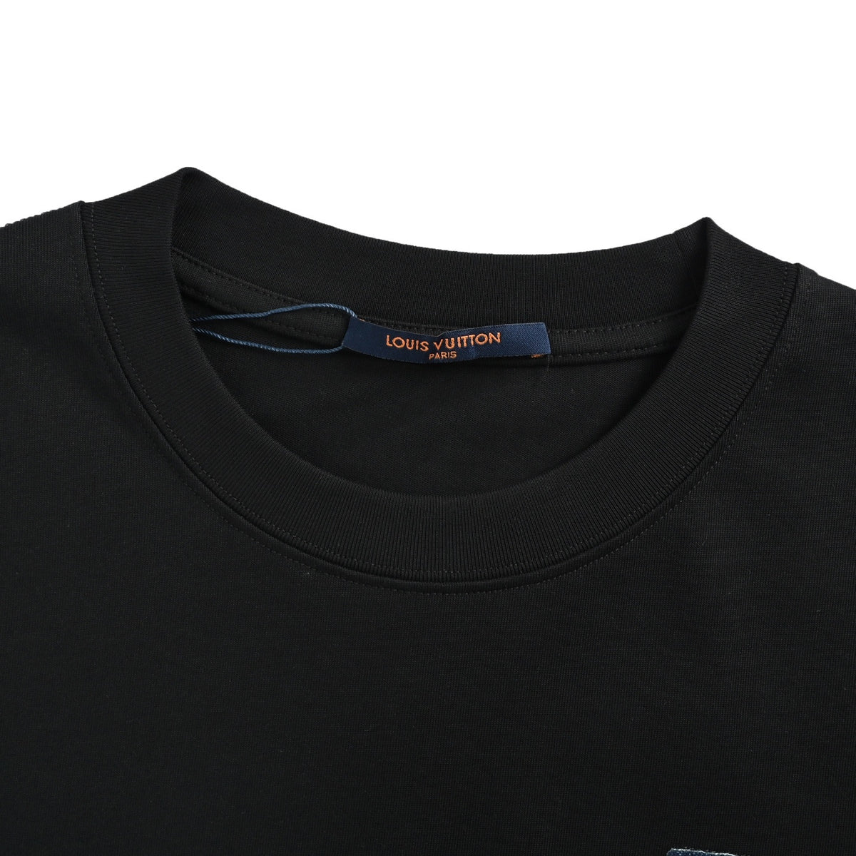 Louis Vuitton 26ss denim patch presbyopic letter embroidered short sleeves