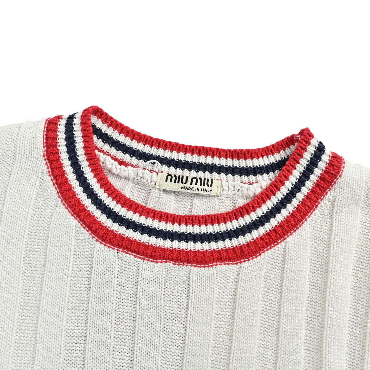 Miu Miu Logo preppy knitted short sleeves