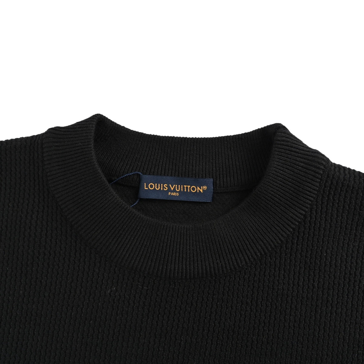 Louis Vuitton chest old pattern leather crew neck sweater