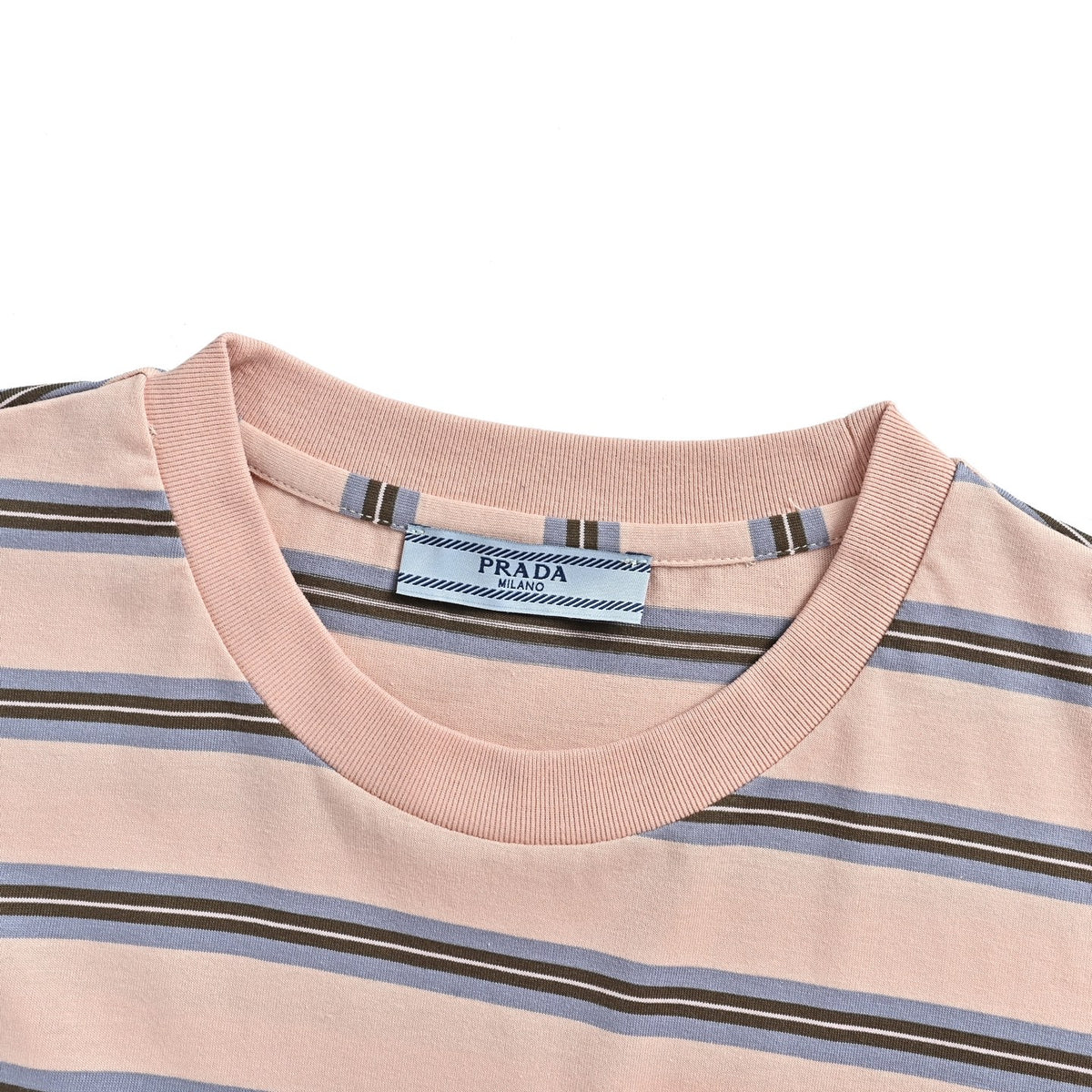 Prada light pink striped pocket label long sleeves