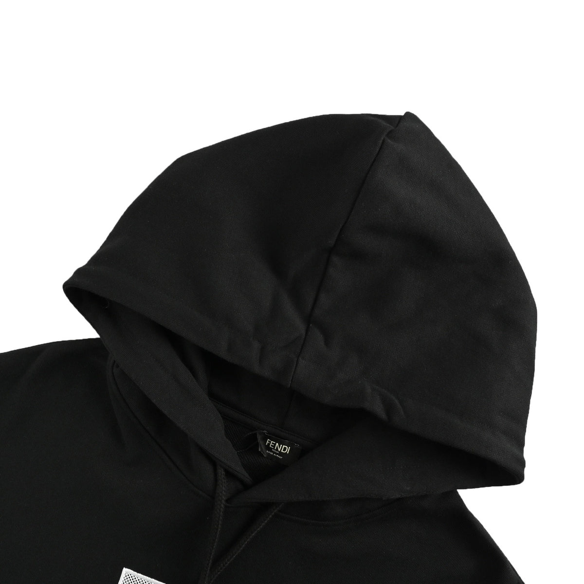 Fendi 25Fw three-dimensional mesh double F embroidered hooded sweatshirt