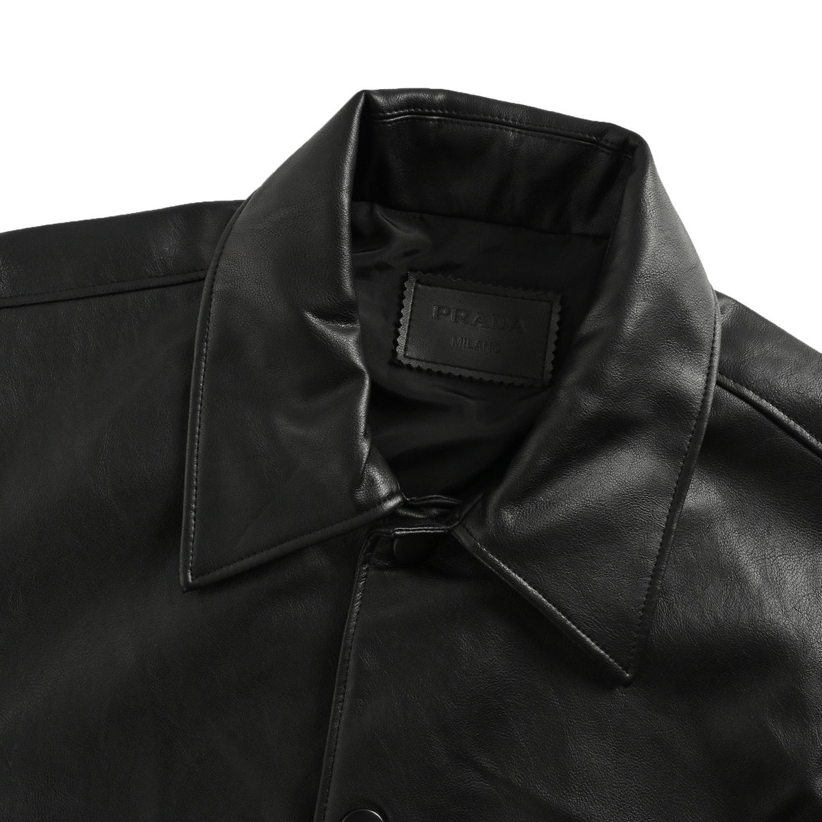 Prada triangle standard single-breasted leather jacket jacket