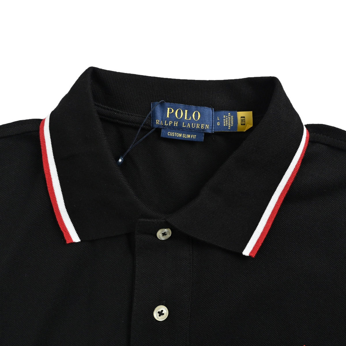 Ralph Lauren Color Stripe Collar Small Label Embroidery Polo Short Sleeves