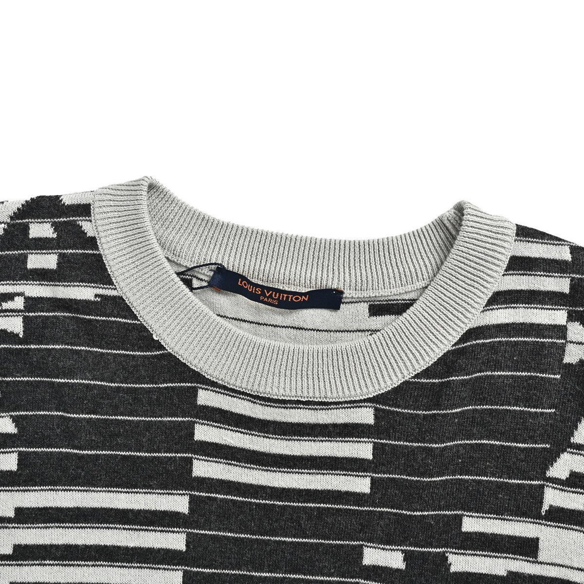 Louis Vuitton 26ss striped old flower jacquard knitted short sleeves