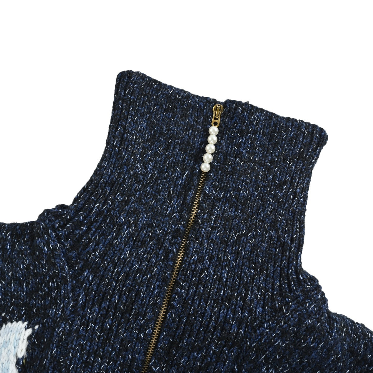 Louis Vuitton 25Fw whale jacquard knit zipper sweater jacket