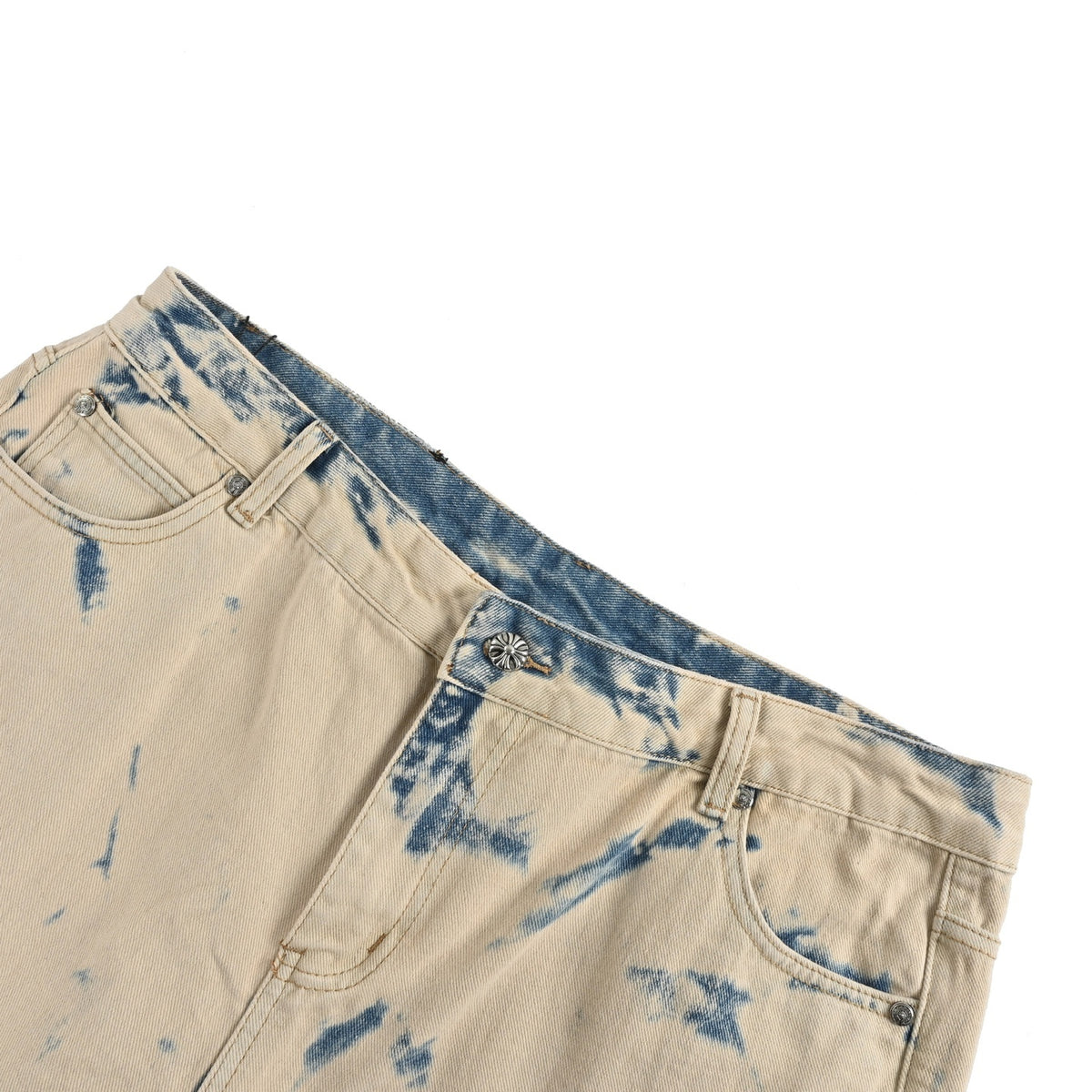 Chrome Hearts/Chrome Heart cross patch embroidered washed jeans