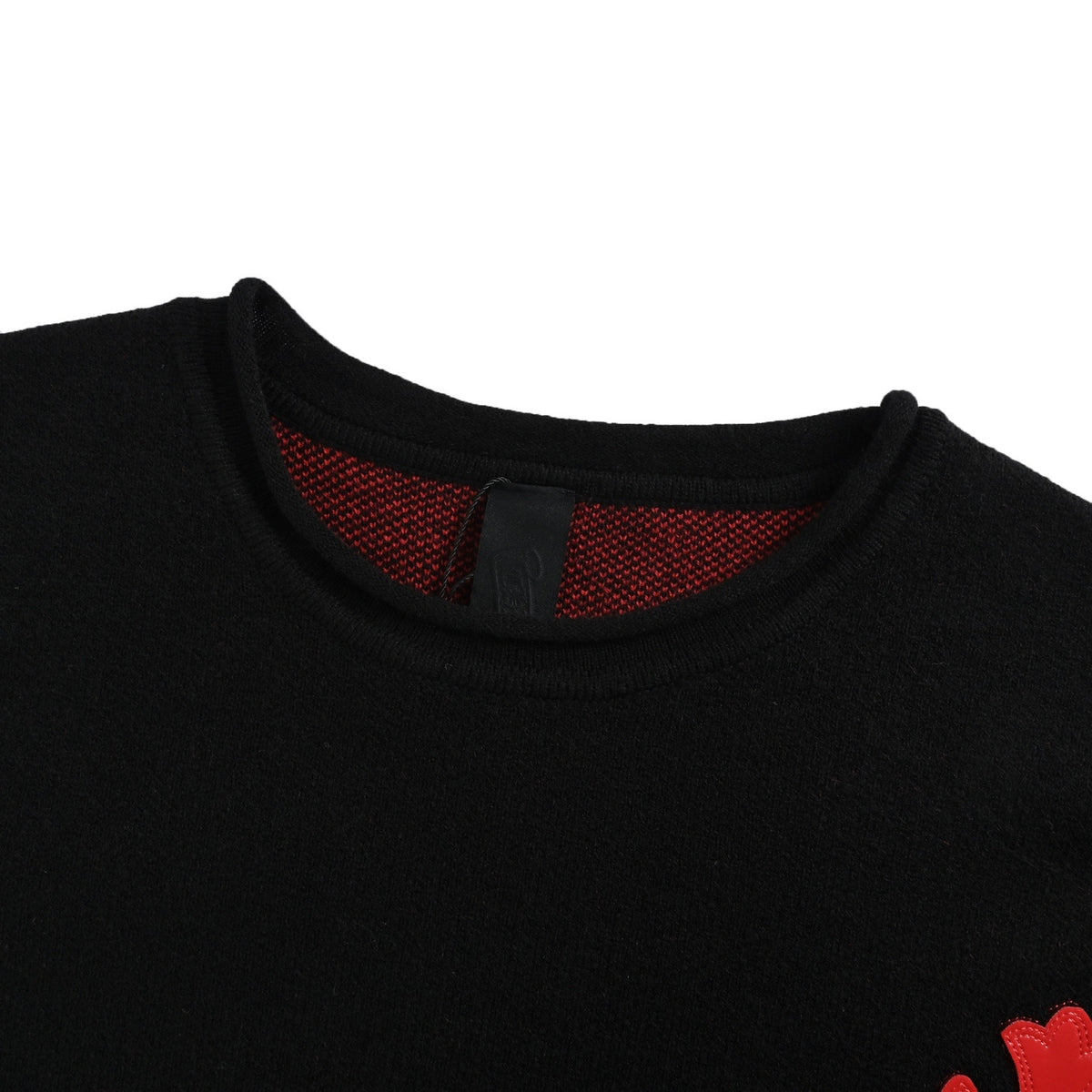 Chrome Hearts/Chrome Heart Red Patent Leather Cross Cashmere Sweater