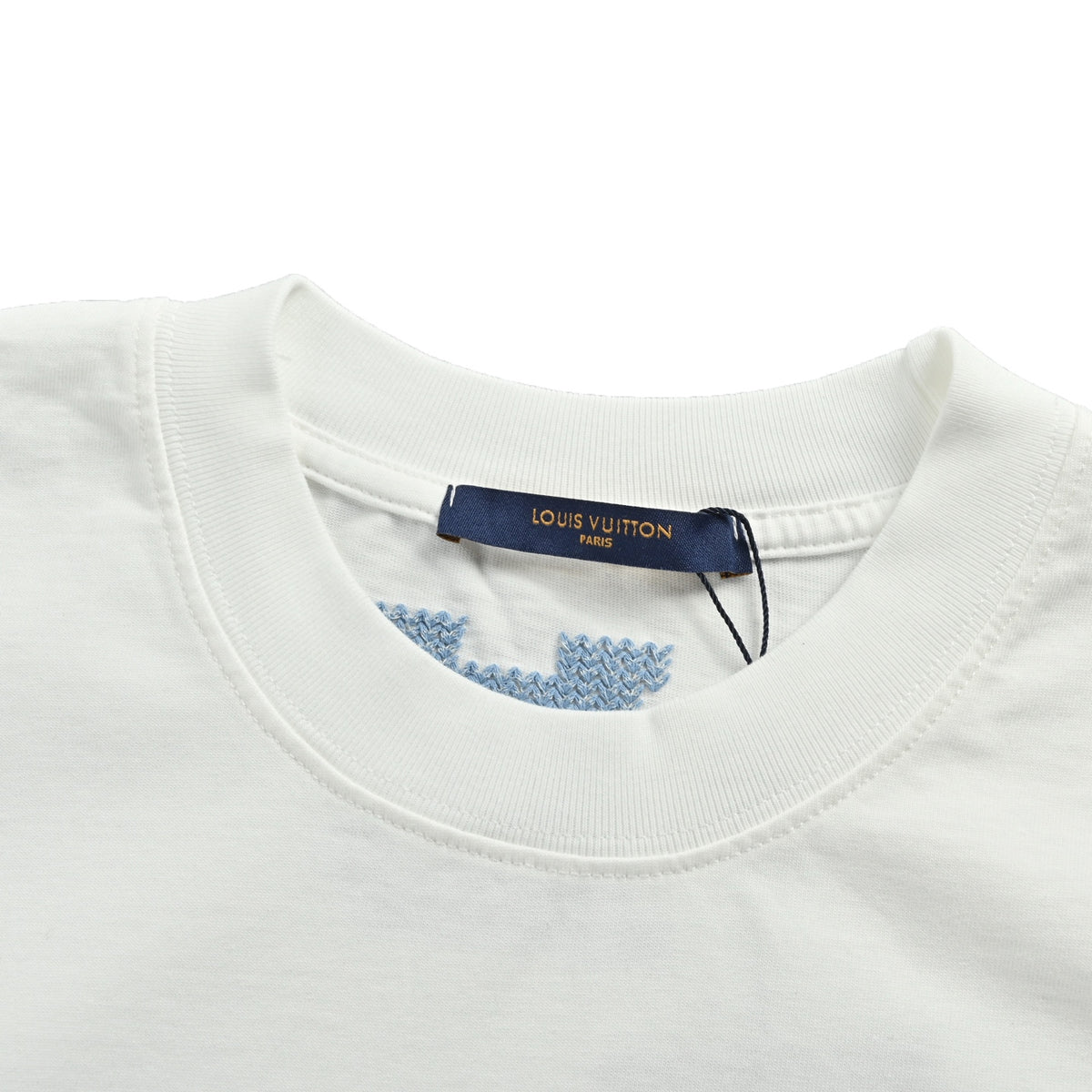 Louis Vuitton 26ss woven letter embroidered short sleeves