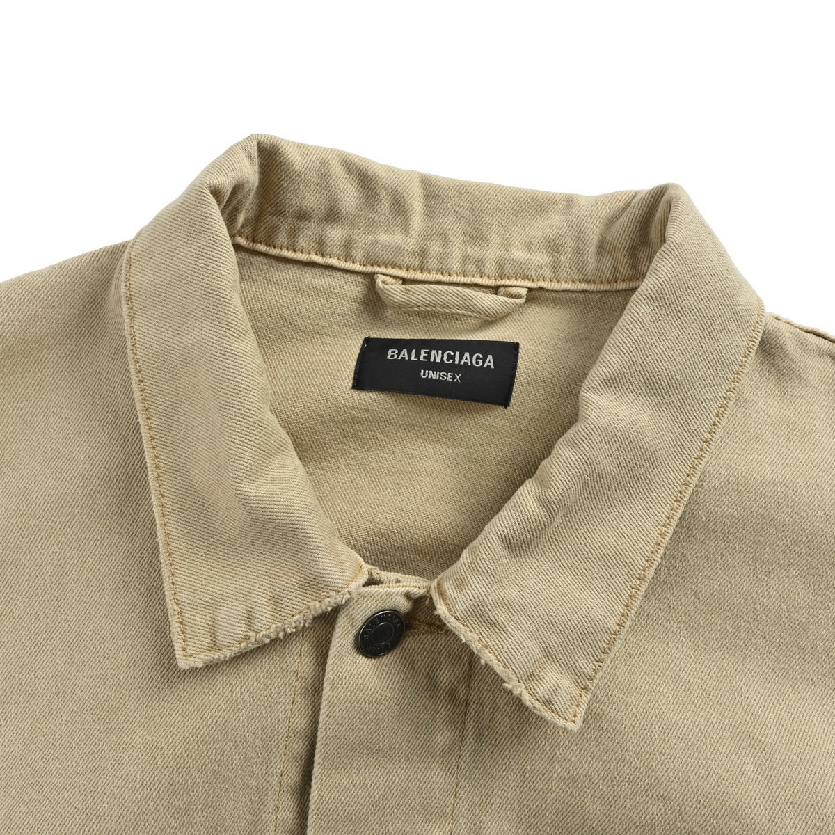 Balenciaga/Balanciaga 25Fw back embroidered khaki denim jacket