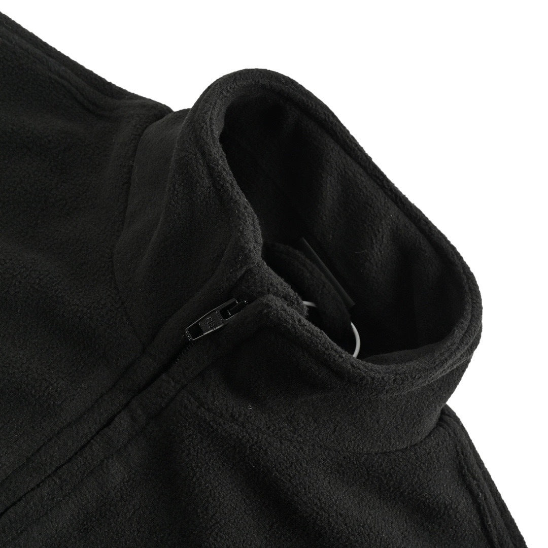 Balenciaga/Balanciaga 23Fw embroidered cola zipper polar fleece jacket