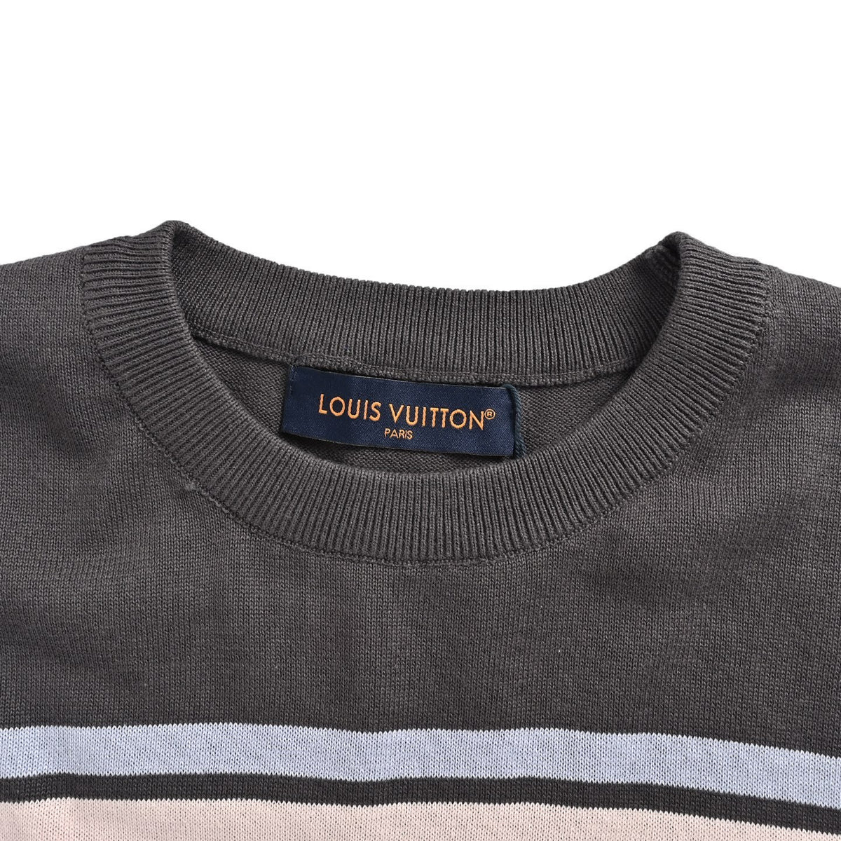 Louis Vuitton 26ss contrasting color patchwork striped knitted short sleeves