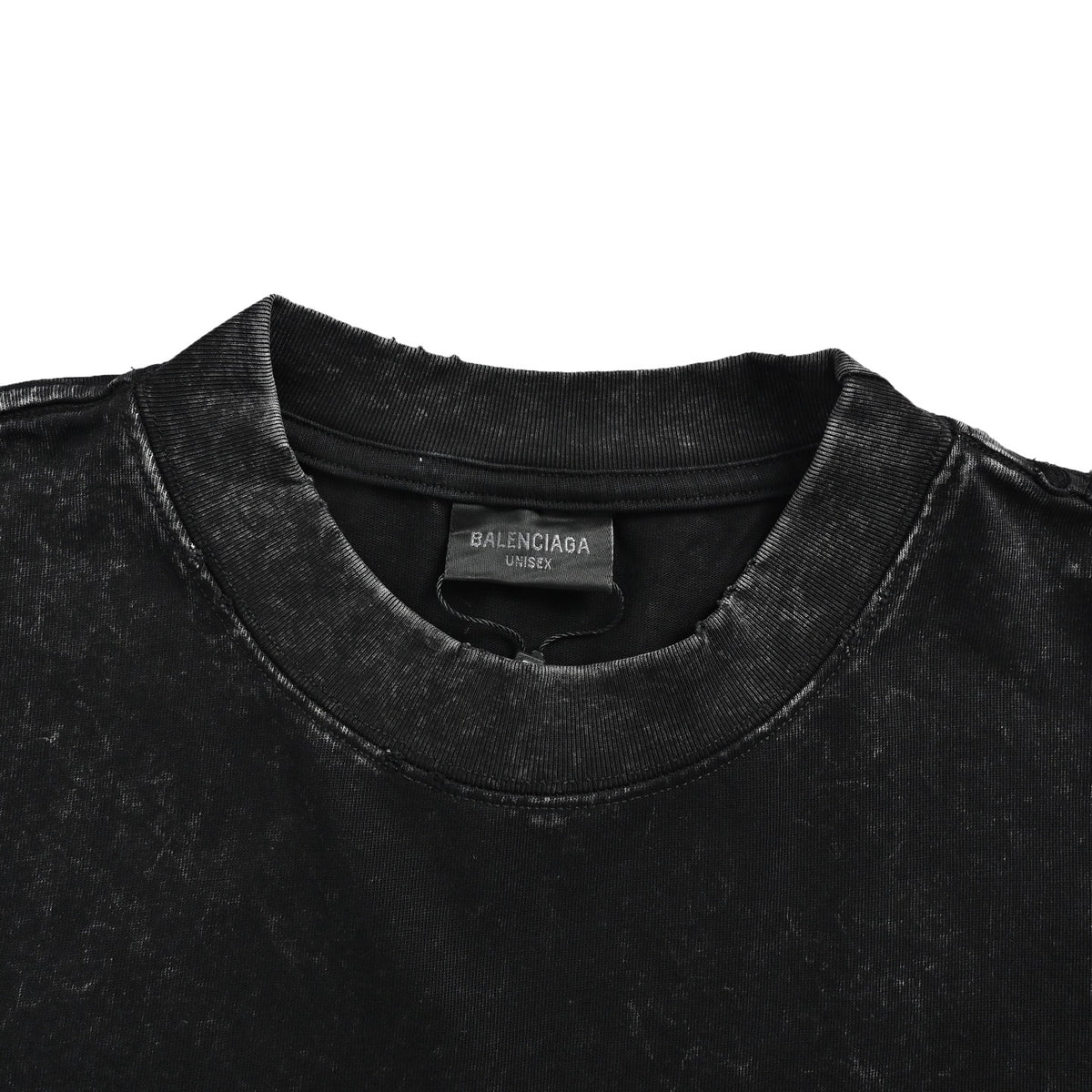 Balenciaga hot diamond milk tea cup distressed washed short sleeves
