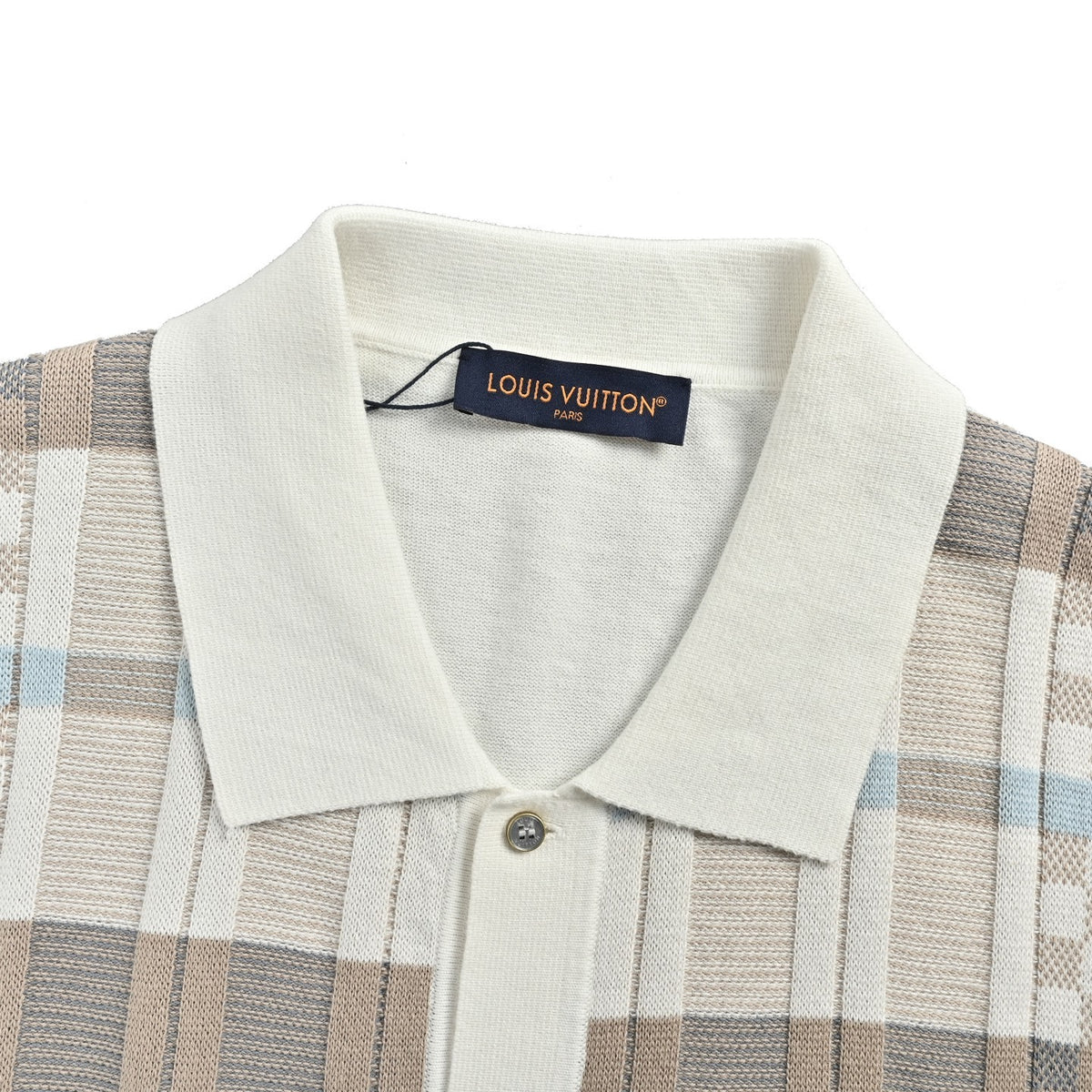 Louis Vuitton 26ss plaid jacquard knitted short-sleeved shirt