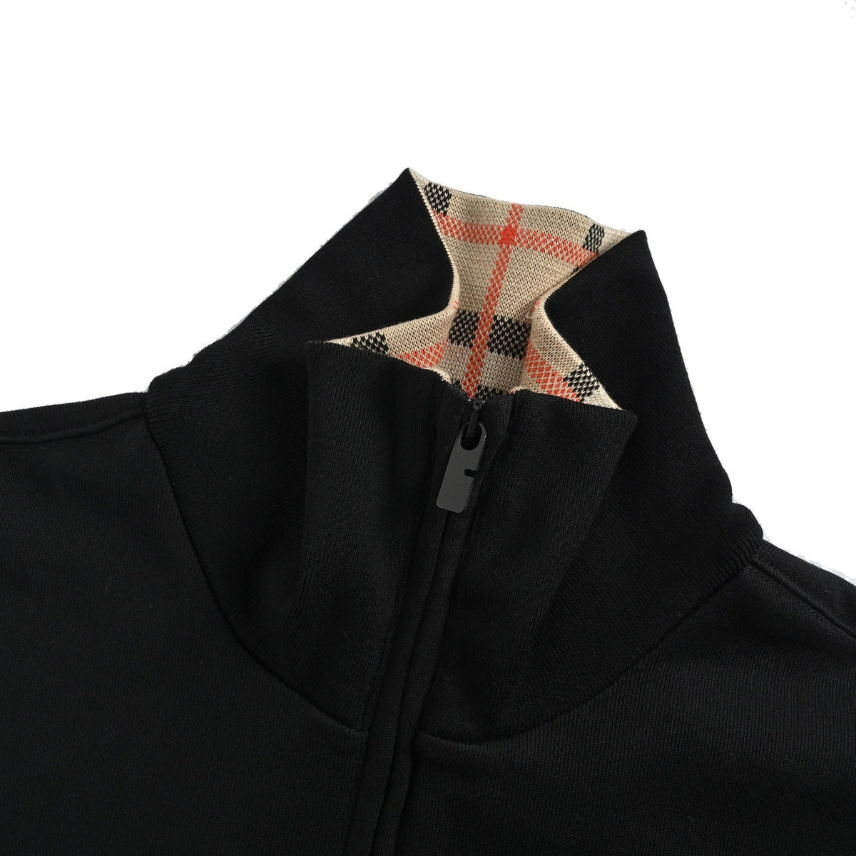 Burberry plaid collar half-zip sweatshirt