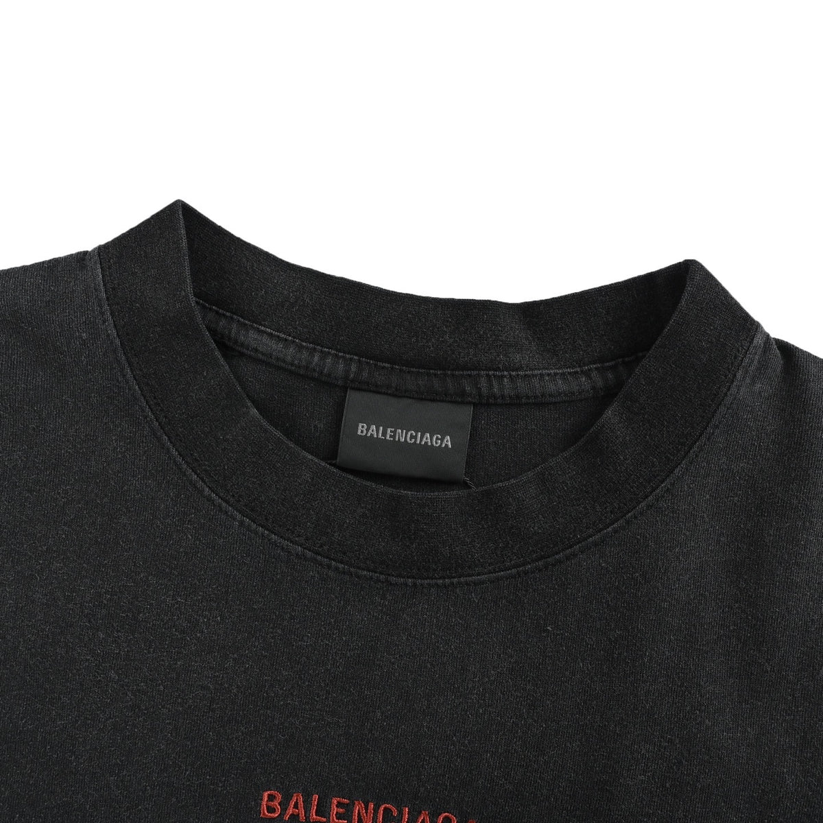 Balenciaga short sleeves with embroidered letters on the front and back