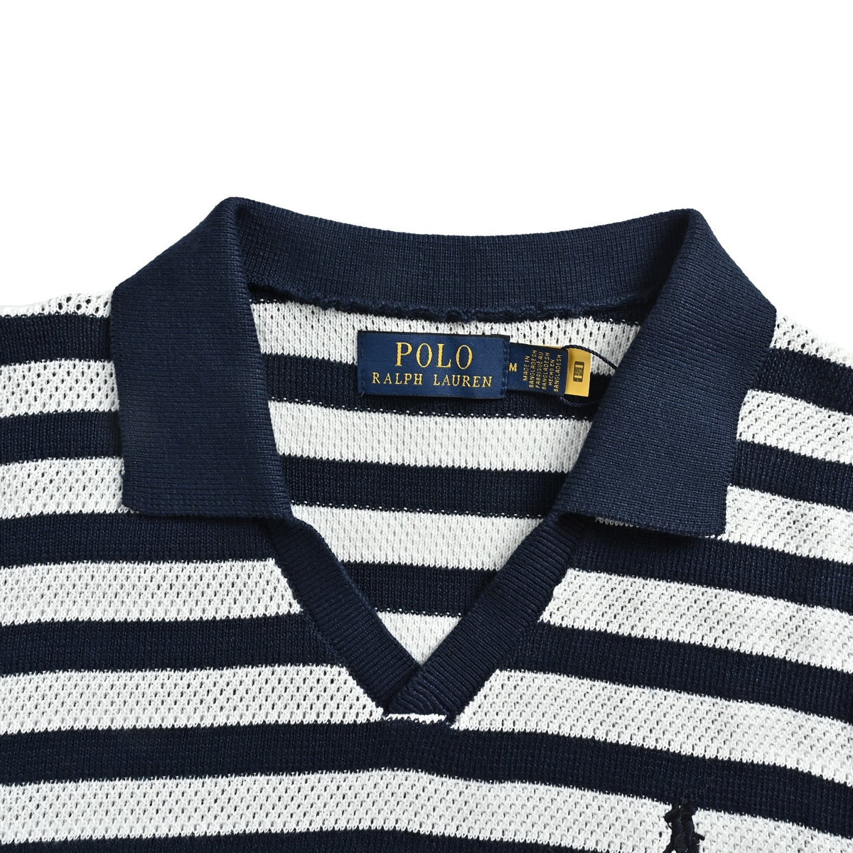 Ralph Lauren striped seagull collar knitted Polo short sleeves