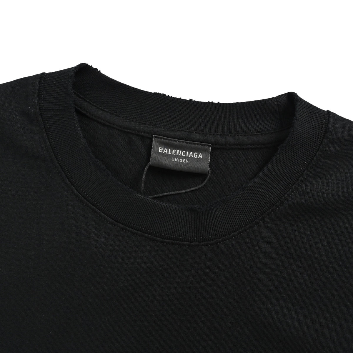 Balenciaga lock letter graffiti printed hole short sleeves