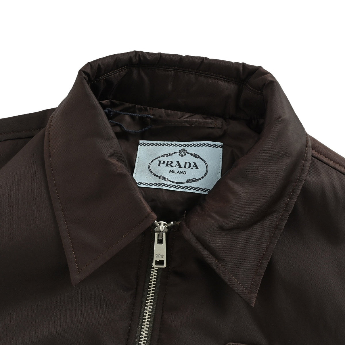 Prada 25Fw triangle logo zipper pocket cotton bomber jacket