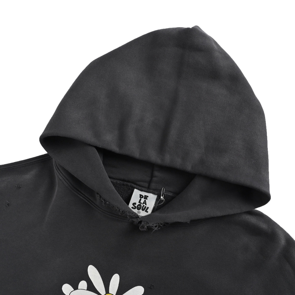SAINT MICHAEL potted flower distressed hooded sweatshirt
