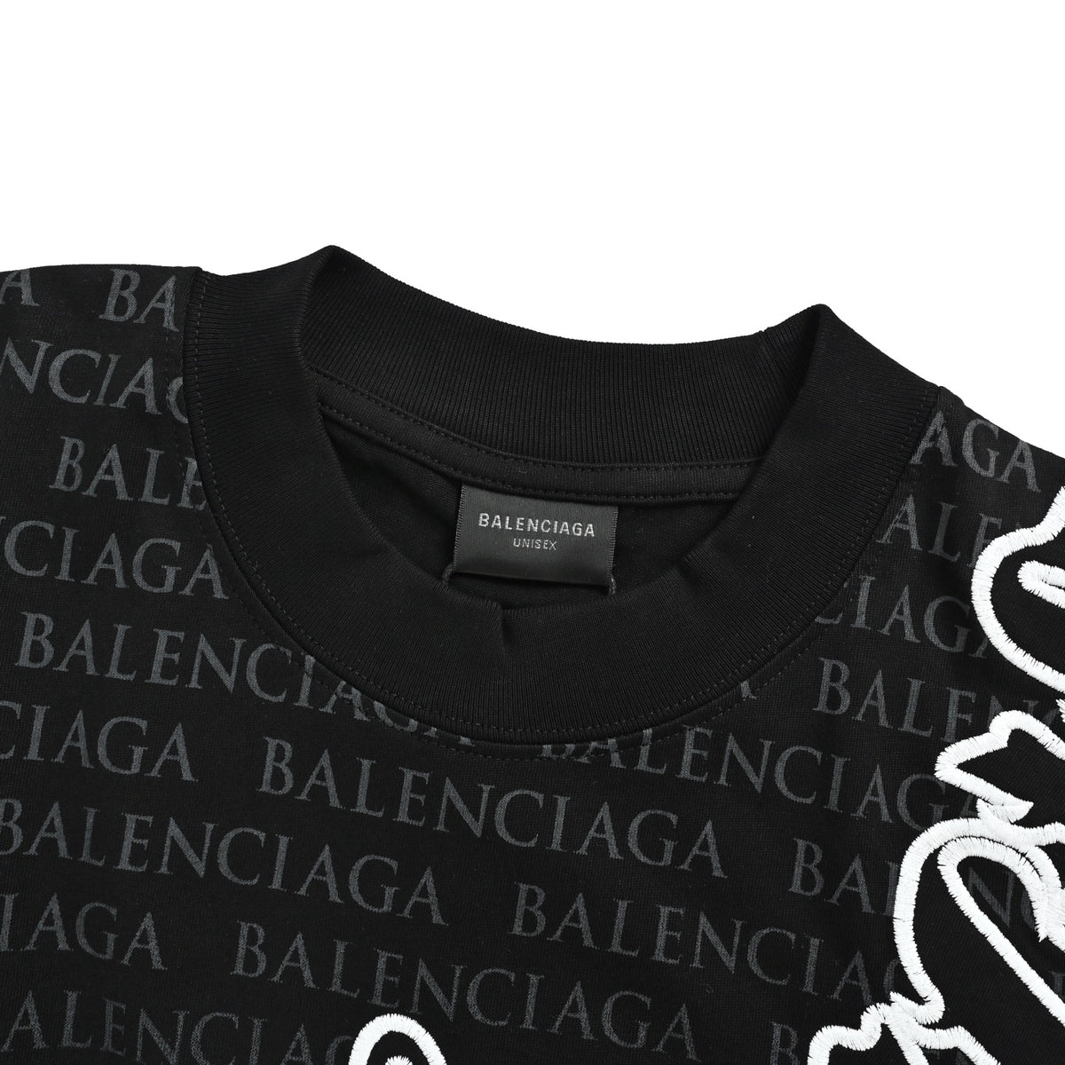Balenciaga letter embroidered gradient printed short sleeves