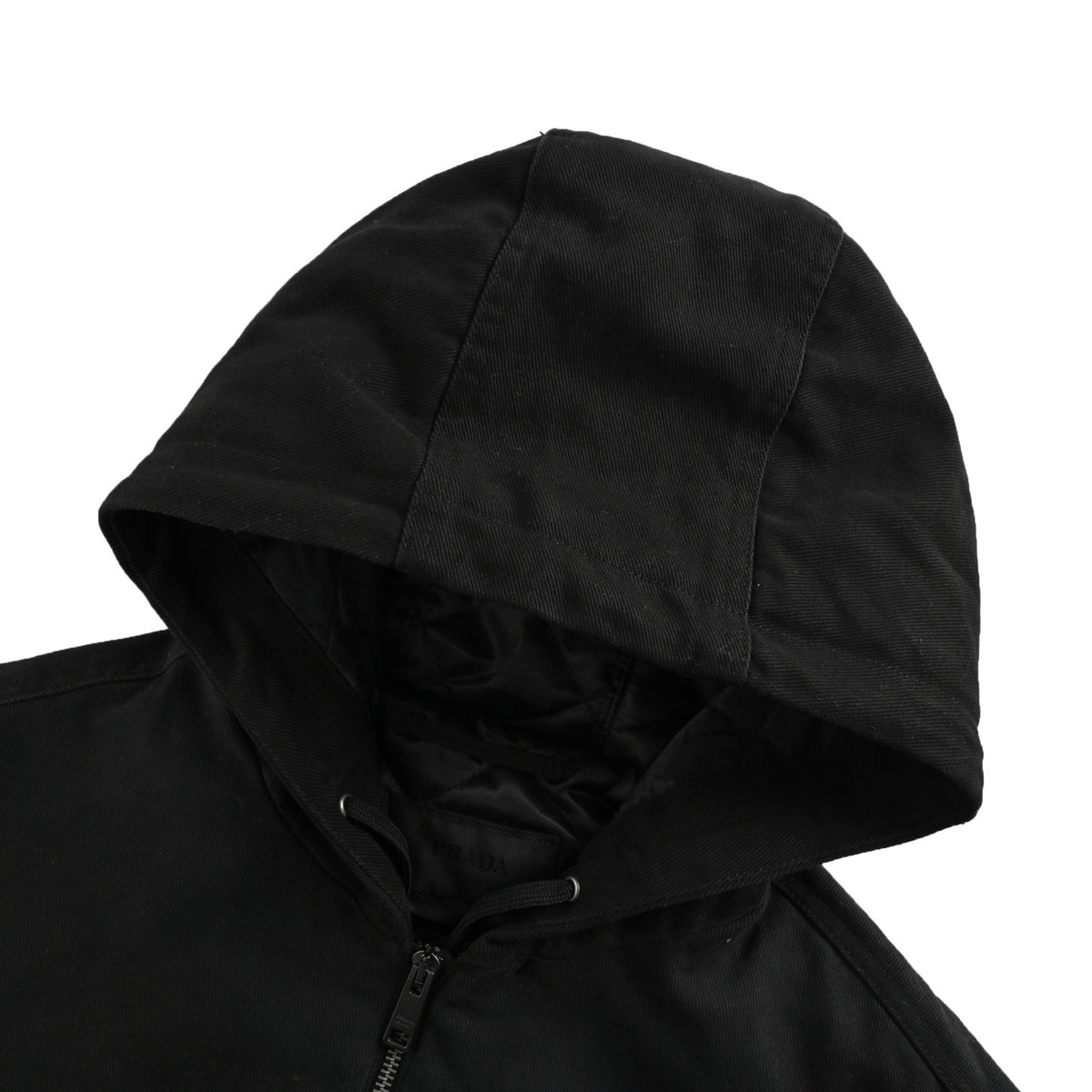 Prada 25Fw triangle logo hooded cotton jacket