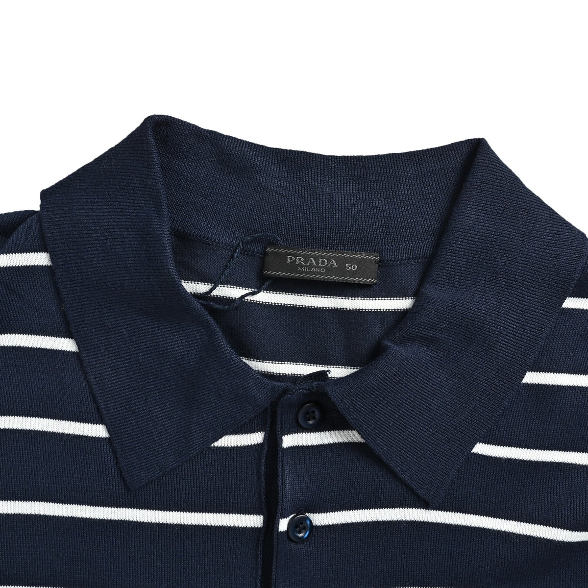 Prada logo striped knitted Polo short sleeves