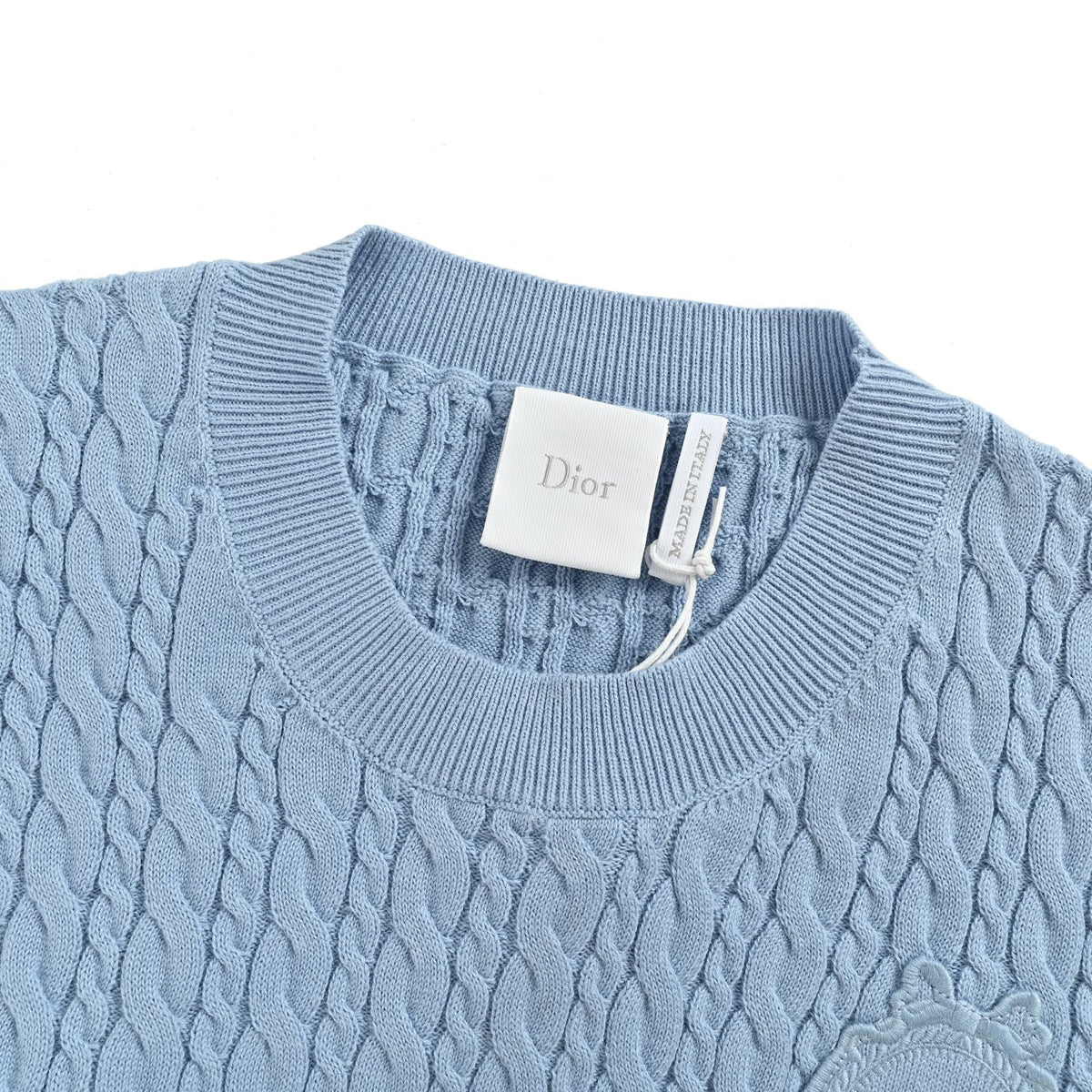 Dior embroidered logo braided knitted short sleeves