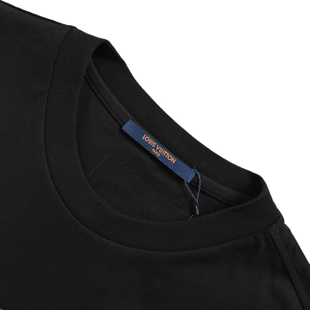 Louis Vuitton 24ss embroidered three-letter short sleeves