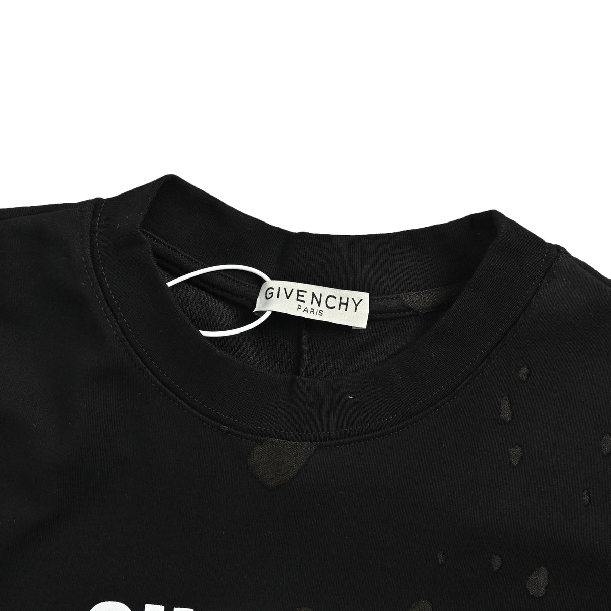 GIVENCHY large hole letter print short sleeves