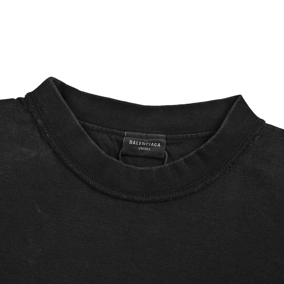 Balenciaga 25ss patch embroidered slogan washed short sleeves