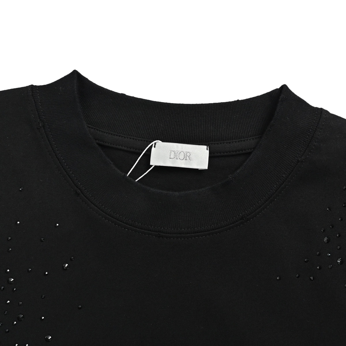 Dior Hot Diamond Star Letters Embroidered Short Sleeves
