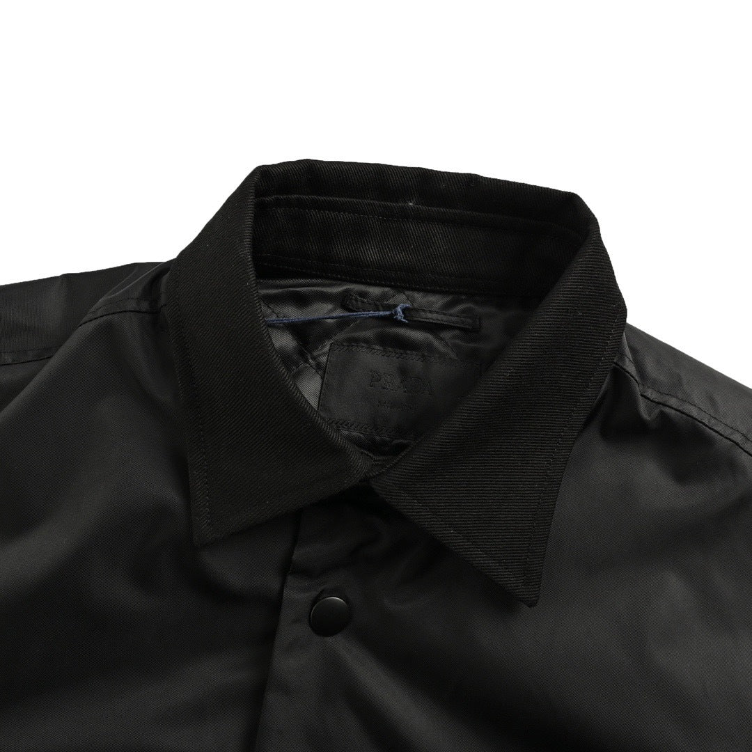 Prada 24Fw triangle logo flap cotton jacket