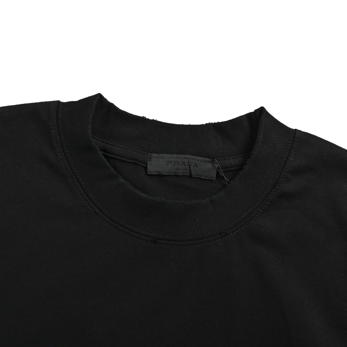 Prada 26ss patch embroidered letters topstitch short sleeves