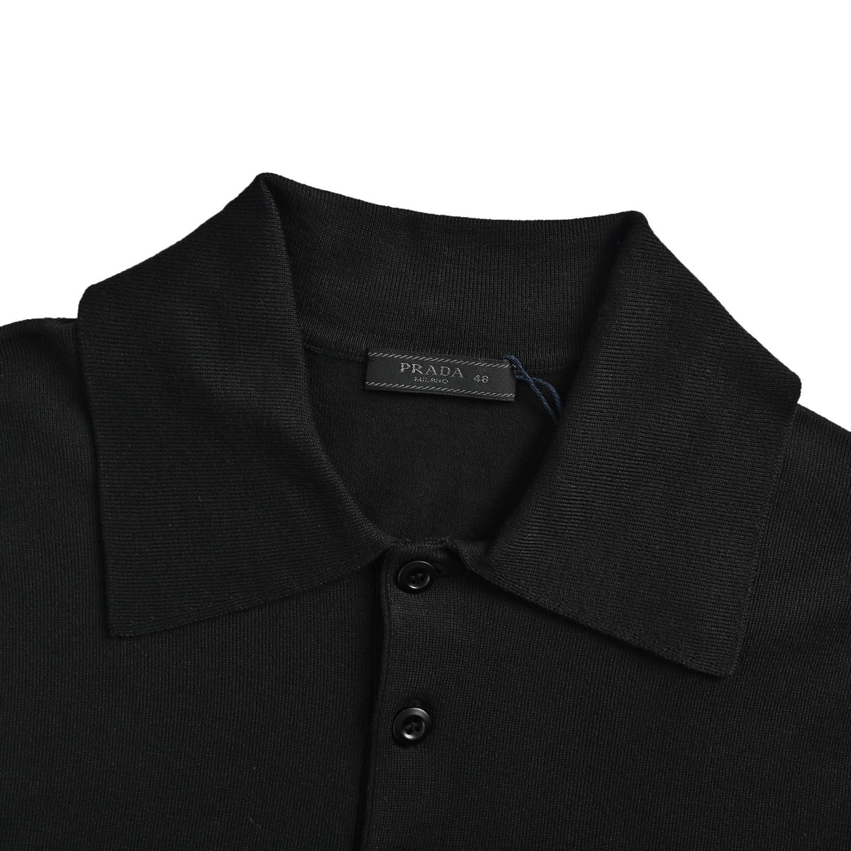 Prada embroidered logo knitted Polo short sleeves