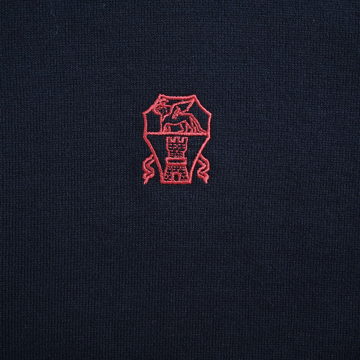 BRUNELLO CUCINELLI BC 26ss navy blue badge knitted short-sleeve
