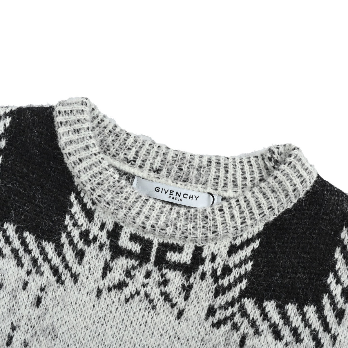 GIVENCHY 25Fw all-over plaid mohair knitted sweater