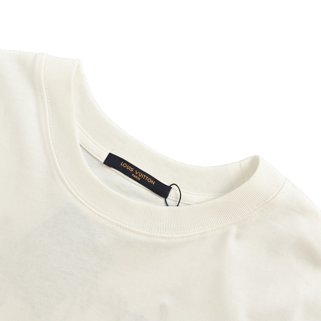 Louis Vuitton 24ss flower letter embroidered short sleeves