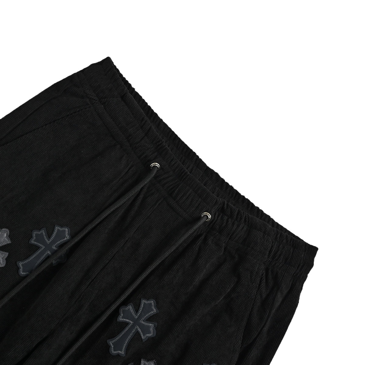 Chrome Hearts cross patch embroidered corduroy shorts