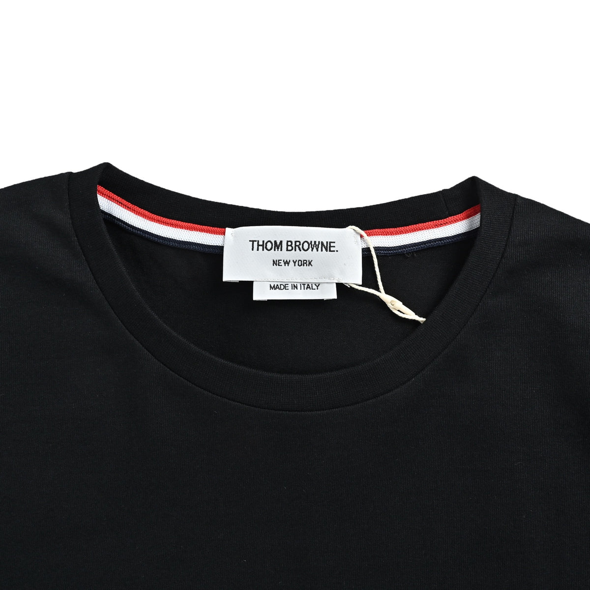 ThomBrowne/Thom Brown plain yarn-dyed four-stripe short sleeves