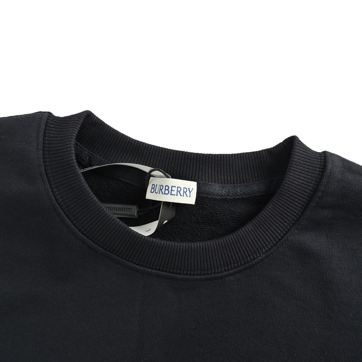 Burberry war horse logo embroidered horizontal stripe round neck sweatshirt