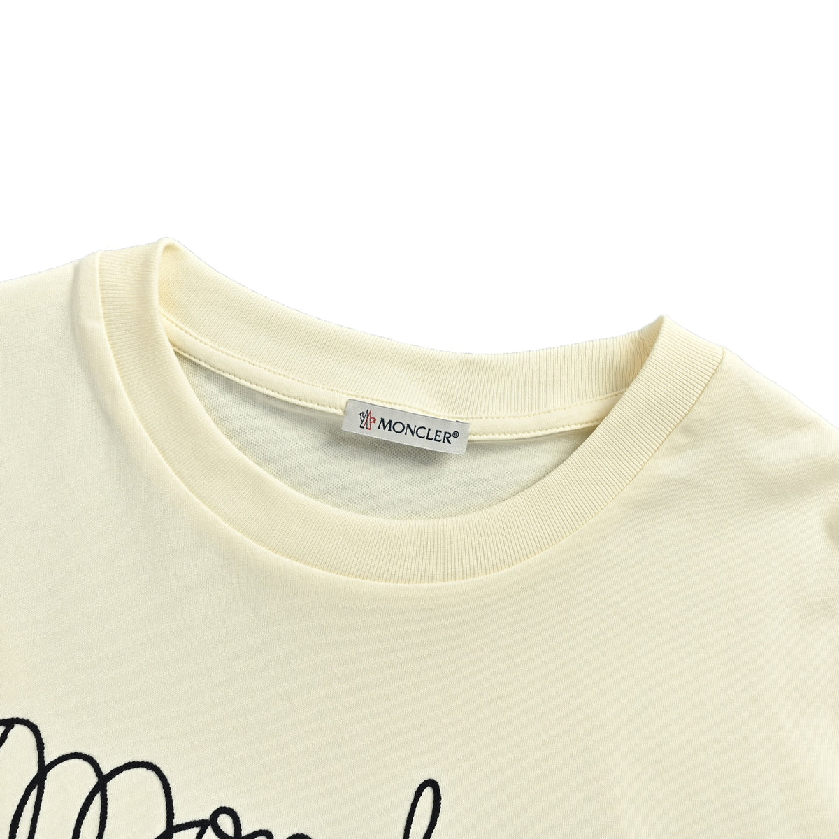 Moncler/Mask 1952 handwriting style embroidered short sleeves