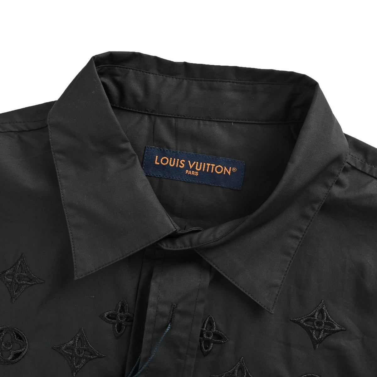 Louis Vuitton 25ss presbyopic embroidered hollow short-sleeved shirt
