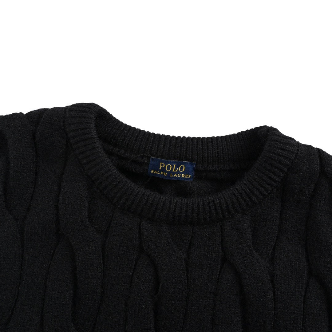 Ralph Lauren classic cable embroidery small label crew neck sweater