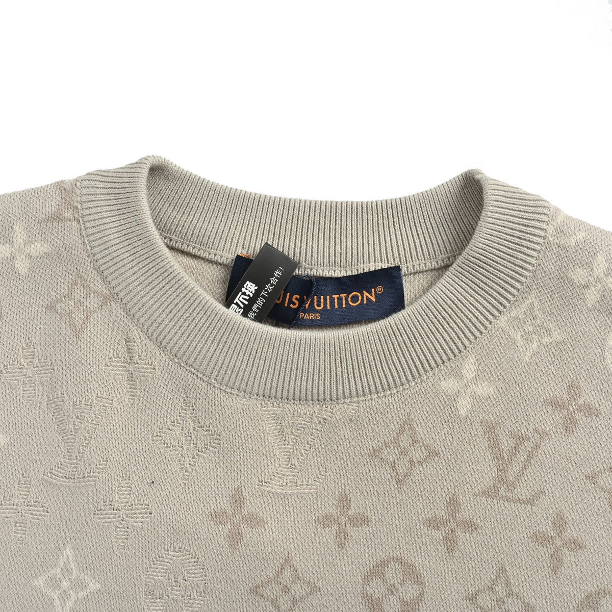 Louis Vuitton all-over printed old flower dark pattern gradient jacquard knitted short sleeves