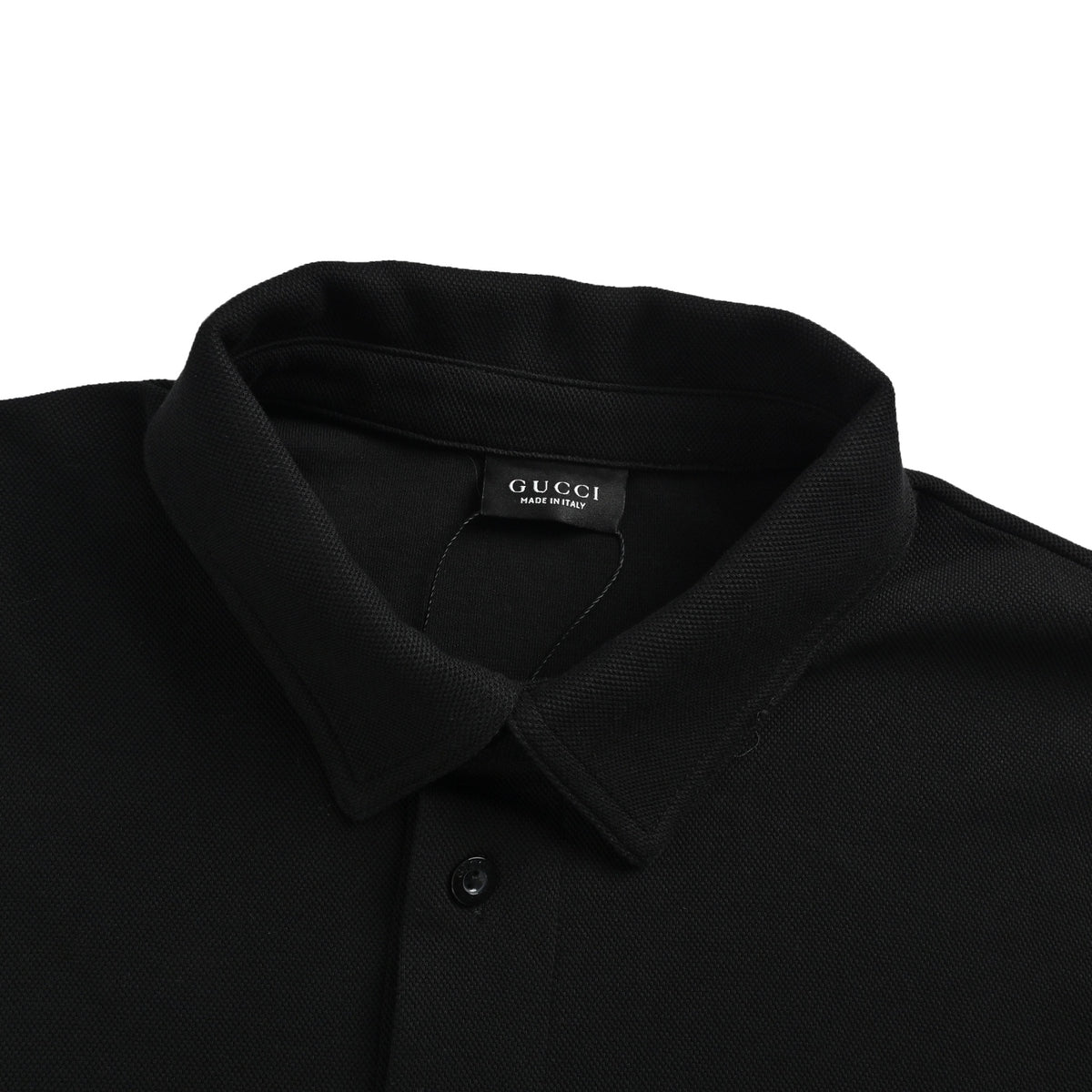 Gucci shield new logo embroidered pique cotton long-sleeved shirt