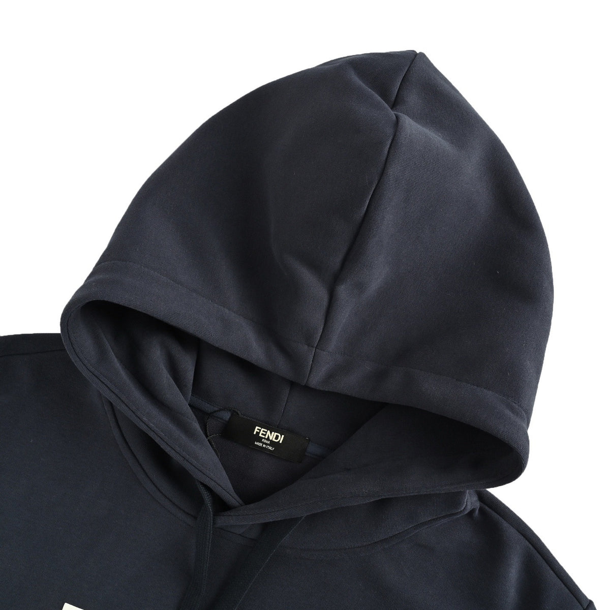 Fendi 25Fw contrasting color stitching foam letter print hooded sweatshirt