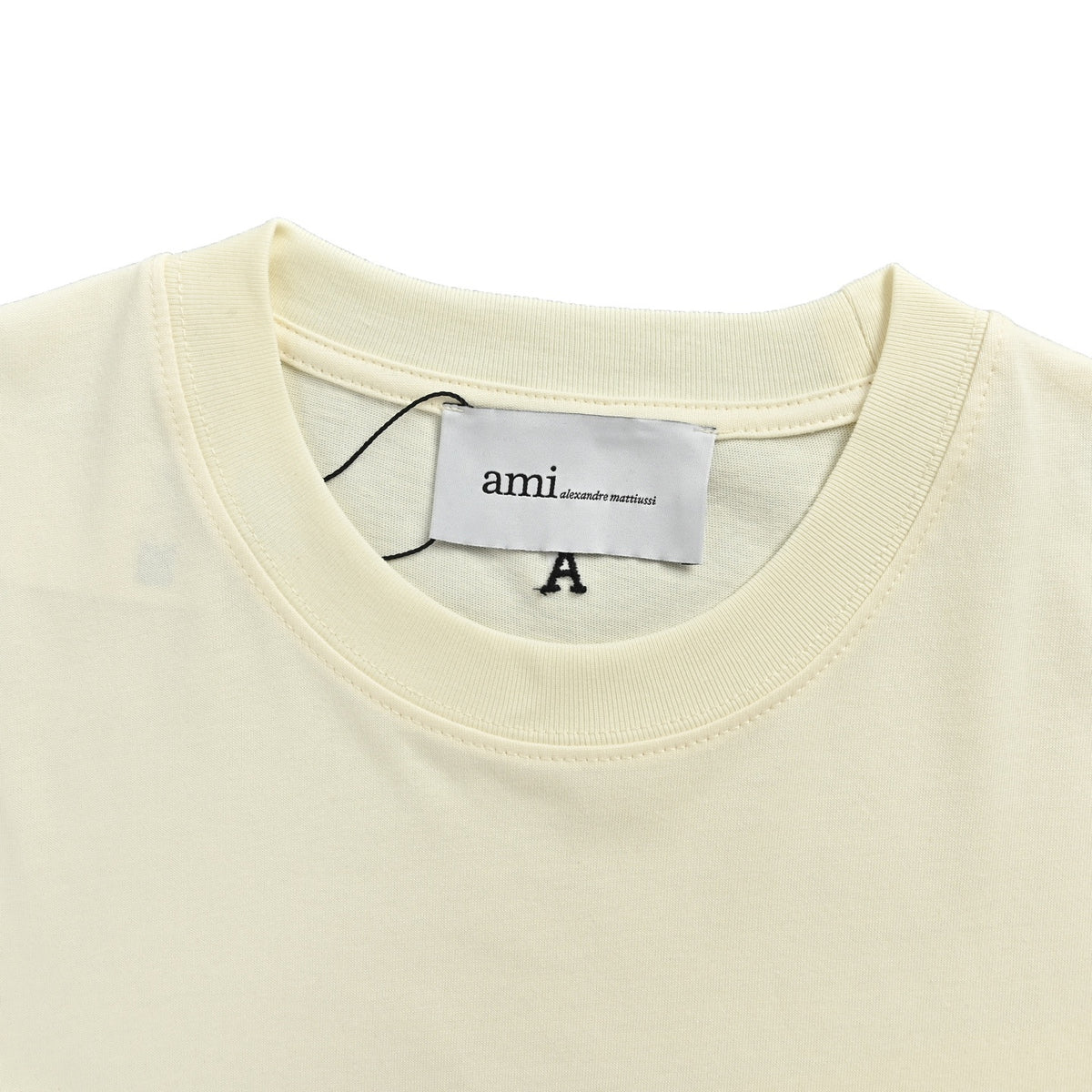 Ami Paris 26ss retro flocked letter print short sleeves