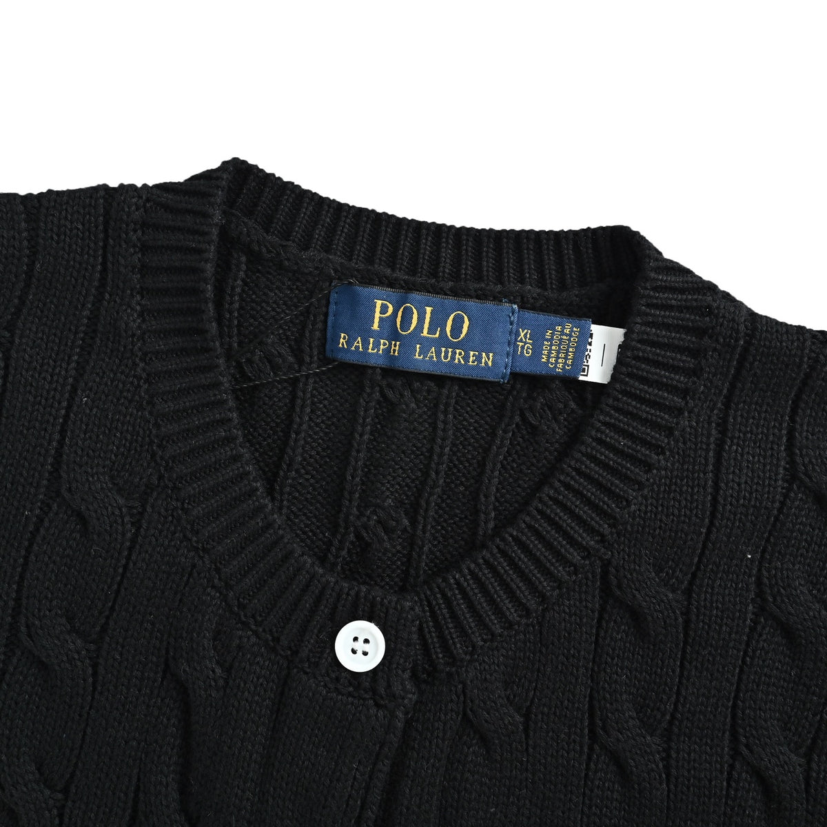 Ralph Lauren Hua pony embroidered cable knit cardigan short sleeves