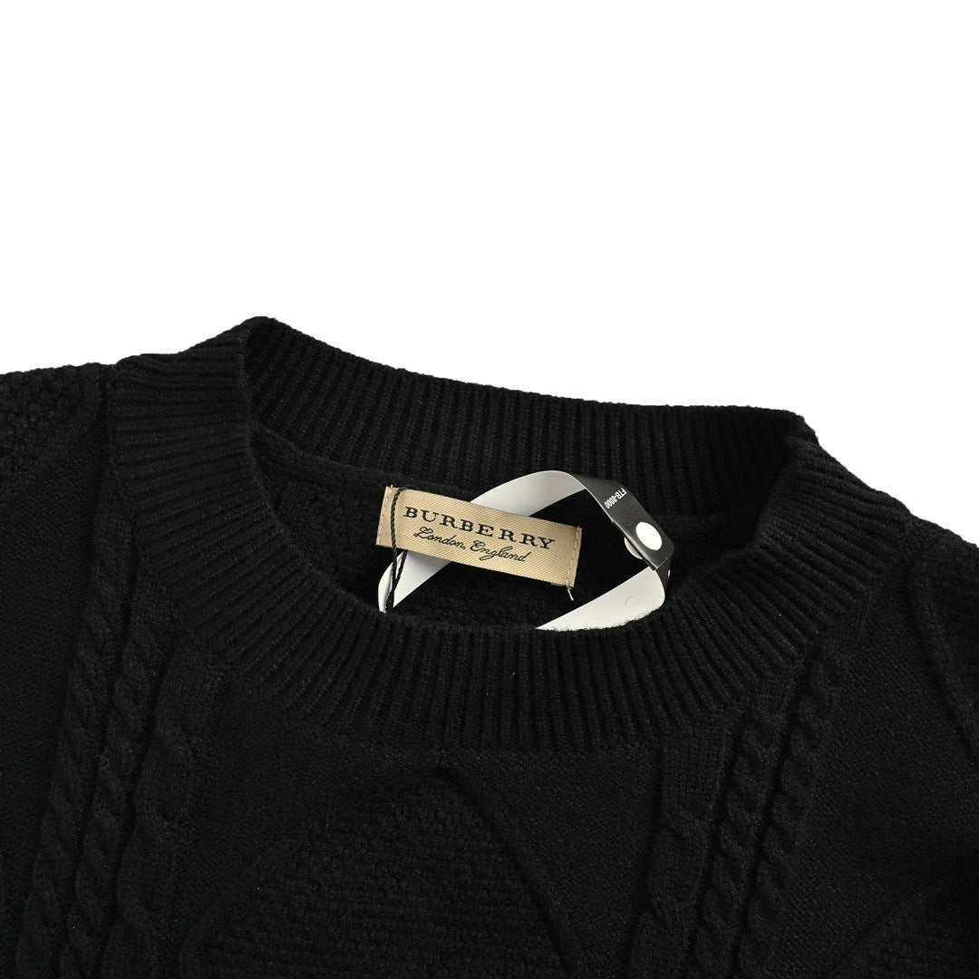 Burberry fake two piece patchwork crew neck sweater