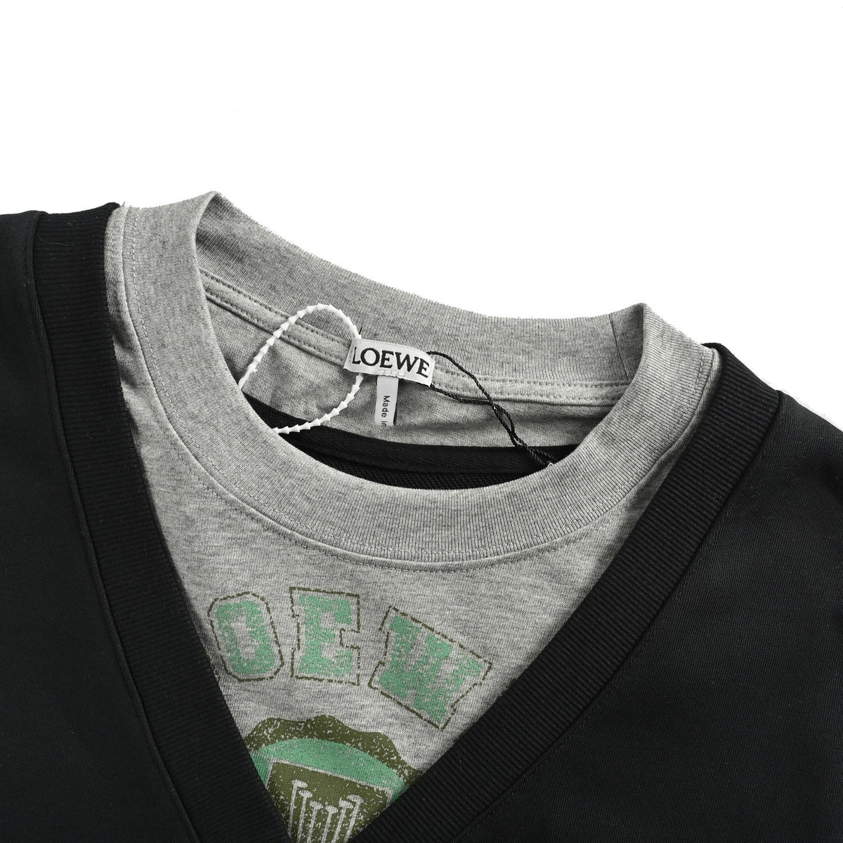 Loewe/Luo Yiwei 25Fw fake two-piece round neck sweatshirt